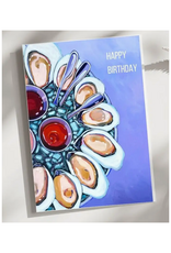 Laurel Greenfield Art Happy Birthday Purple Oysters Greeting Card