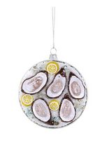 Oysters on Ice Glass Ornament