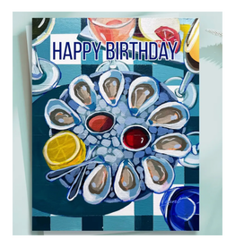 Laurel Greenfield Art Oysters and Wine Birthday Greeting Card