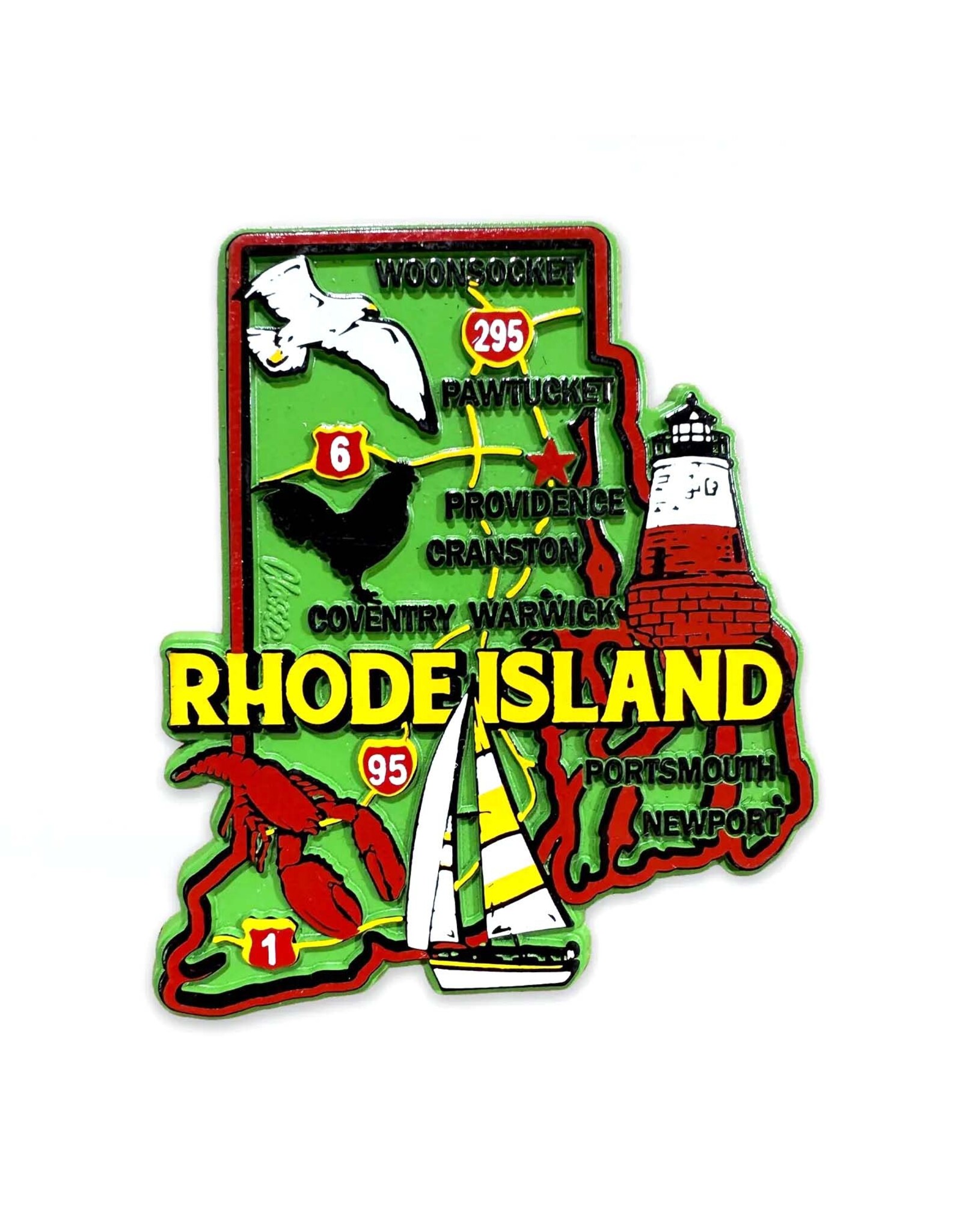 Rhode Island Classic State Map Magnet