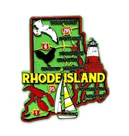 Rhode Island Classic State Map Magnet