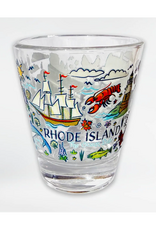 Rhode Island Cartoon Icons Shot Glass