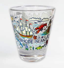 Rhode Island Cartoon Icons Shot Glass
