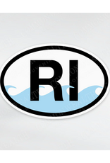 RI Waves Oval Sticker - Small