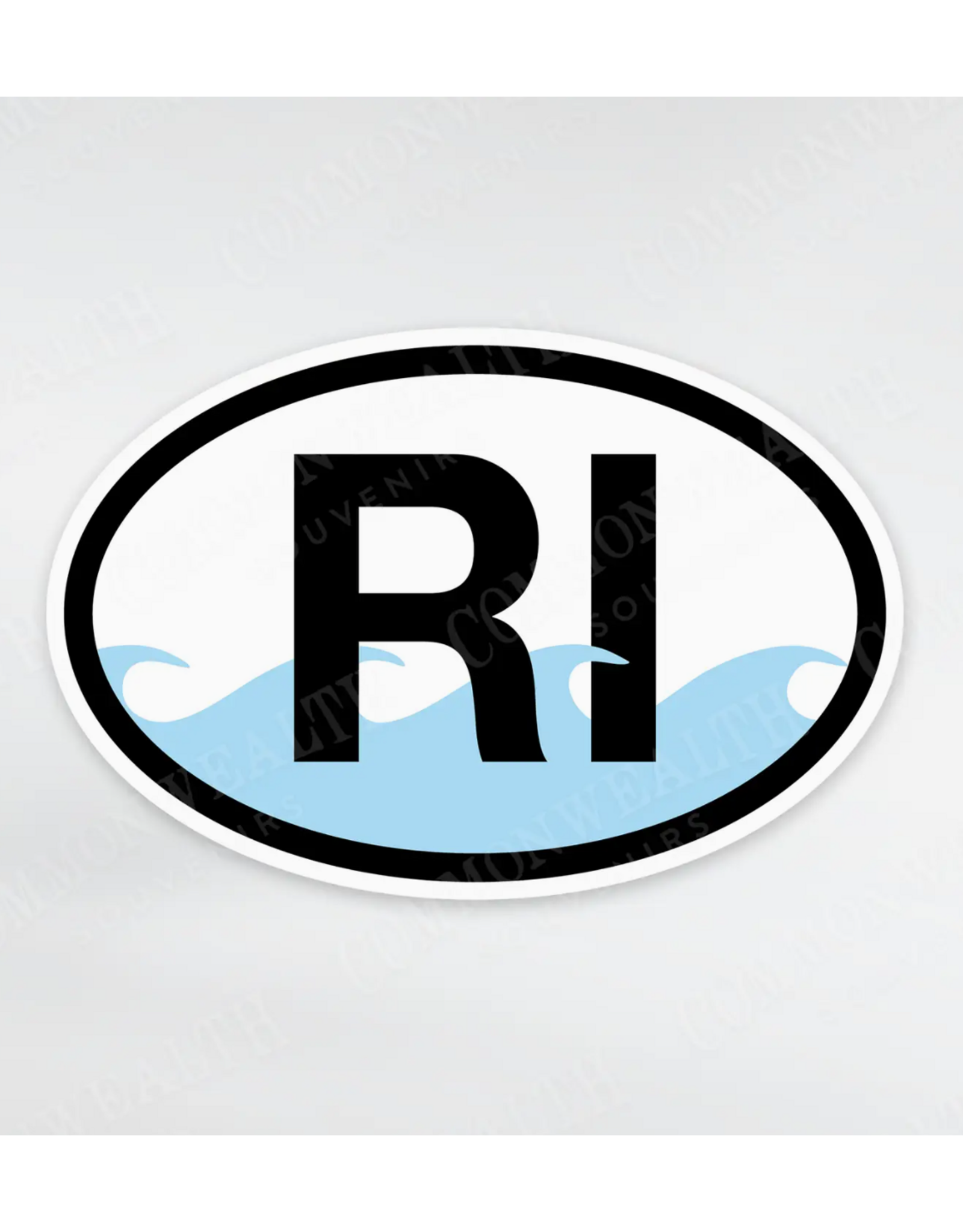 RI Waves Oval Sticker - Small