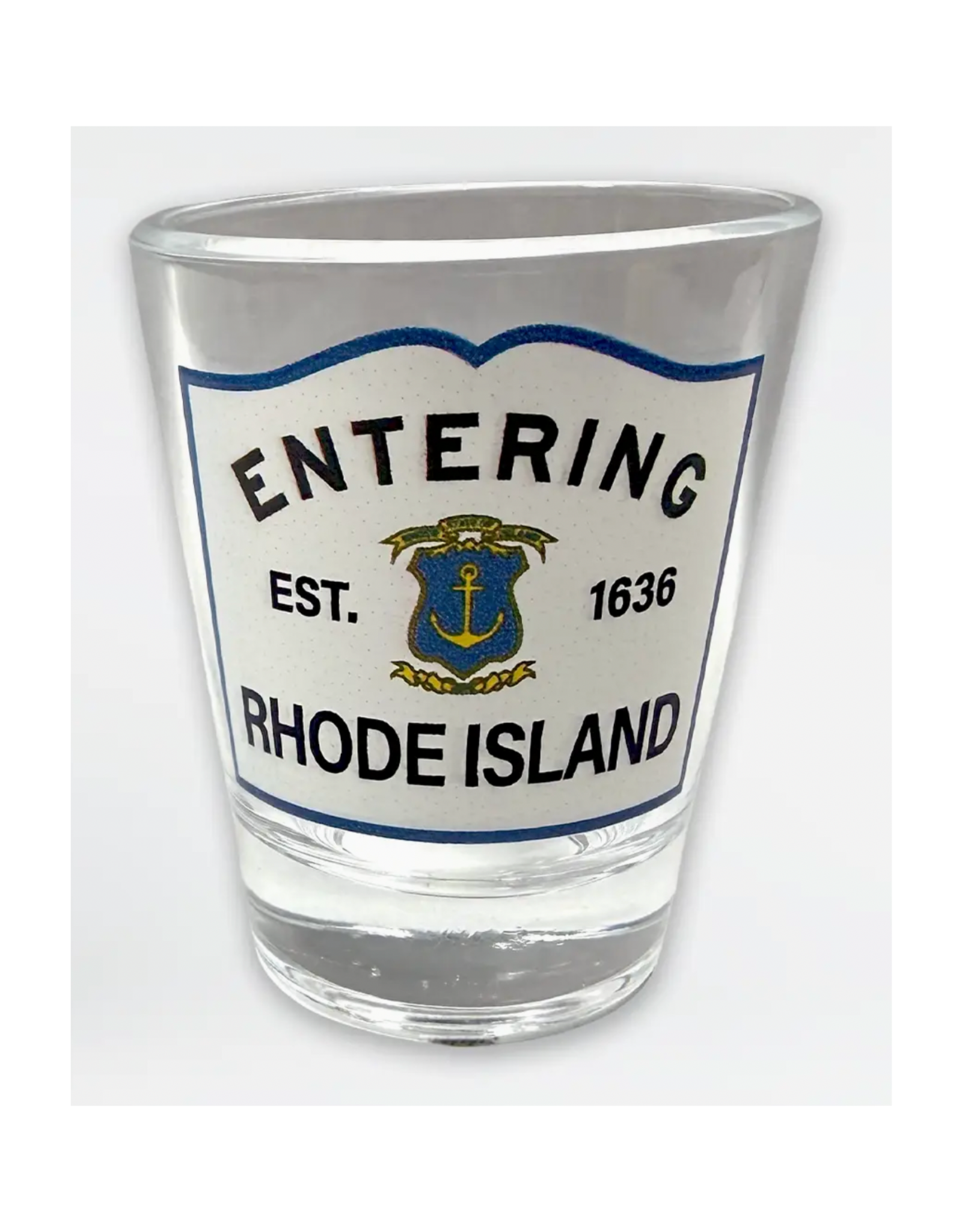 Entering Rhode Island Sign Shot Glass