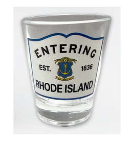 Entering Rhode Island Sign Shot Glass