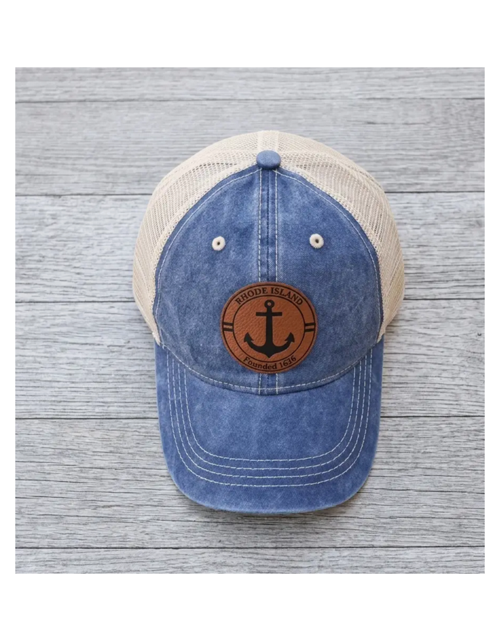 Rhode Island Washed Denim Anchor Patch Hat