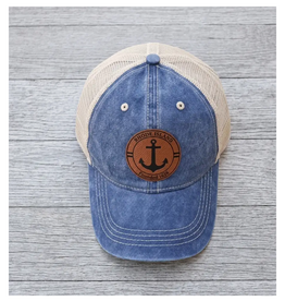 Rhode Island Washed Denim Anchor Patch Hat
