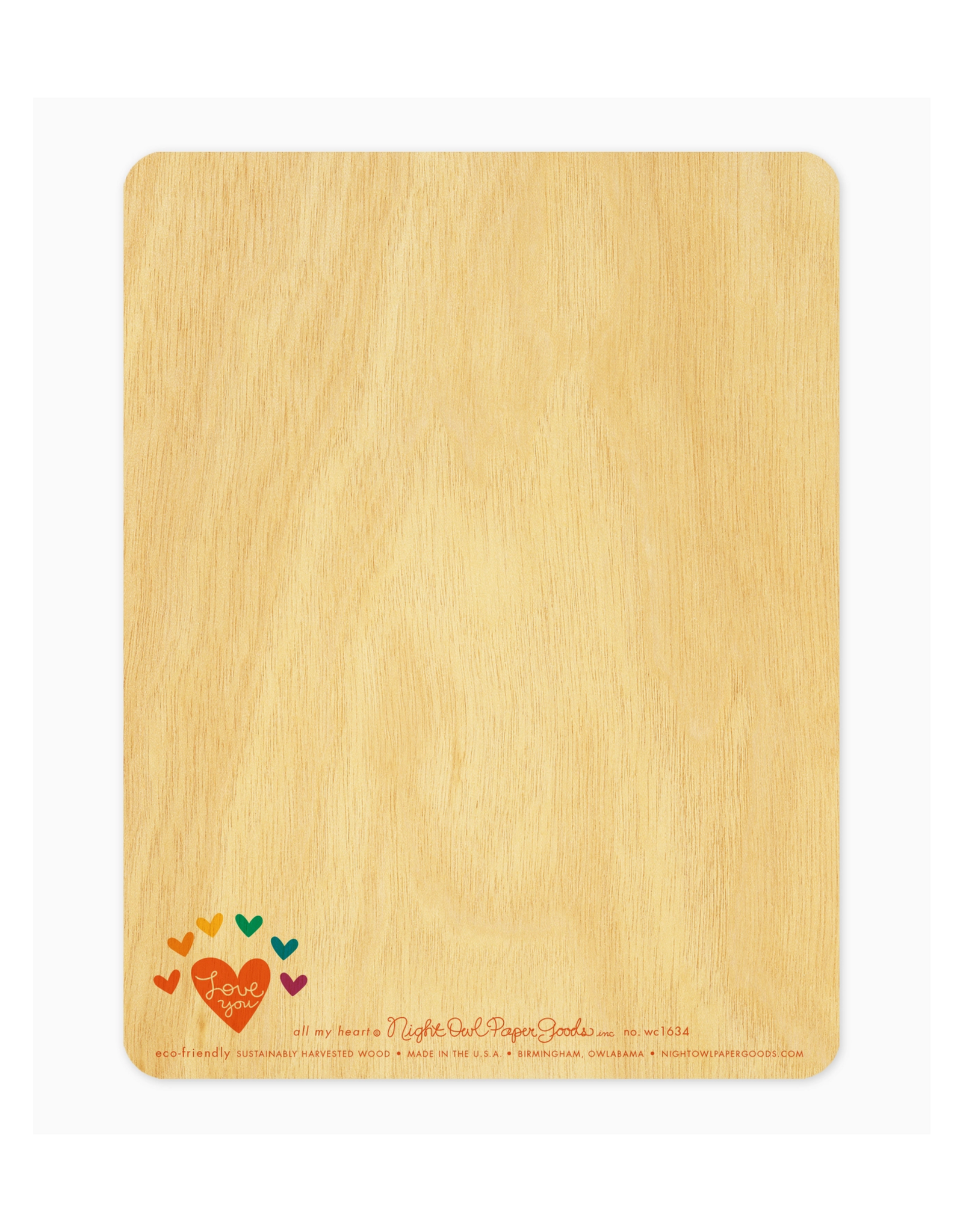 Love You With All My Heart Rainbow Wooden Greeting Card*