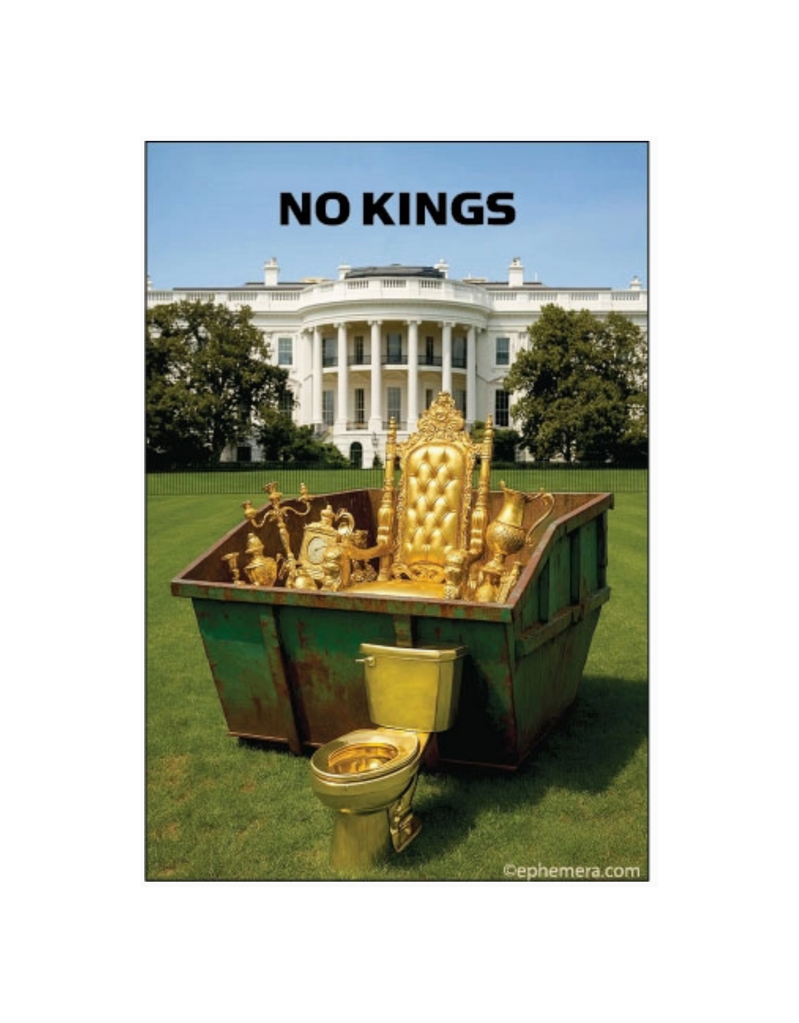 No Kings Dumpster White House Magnet