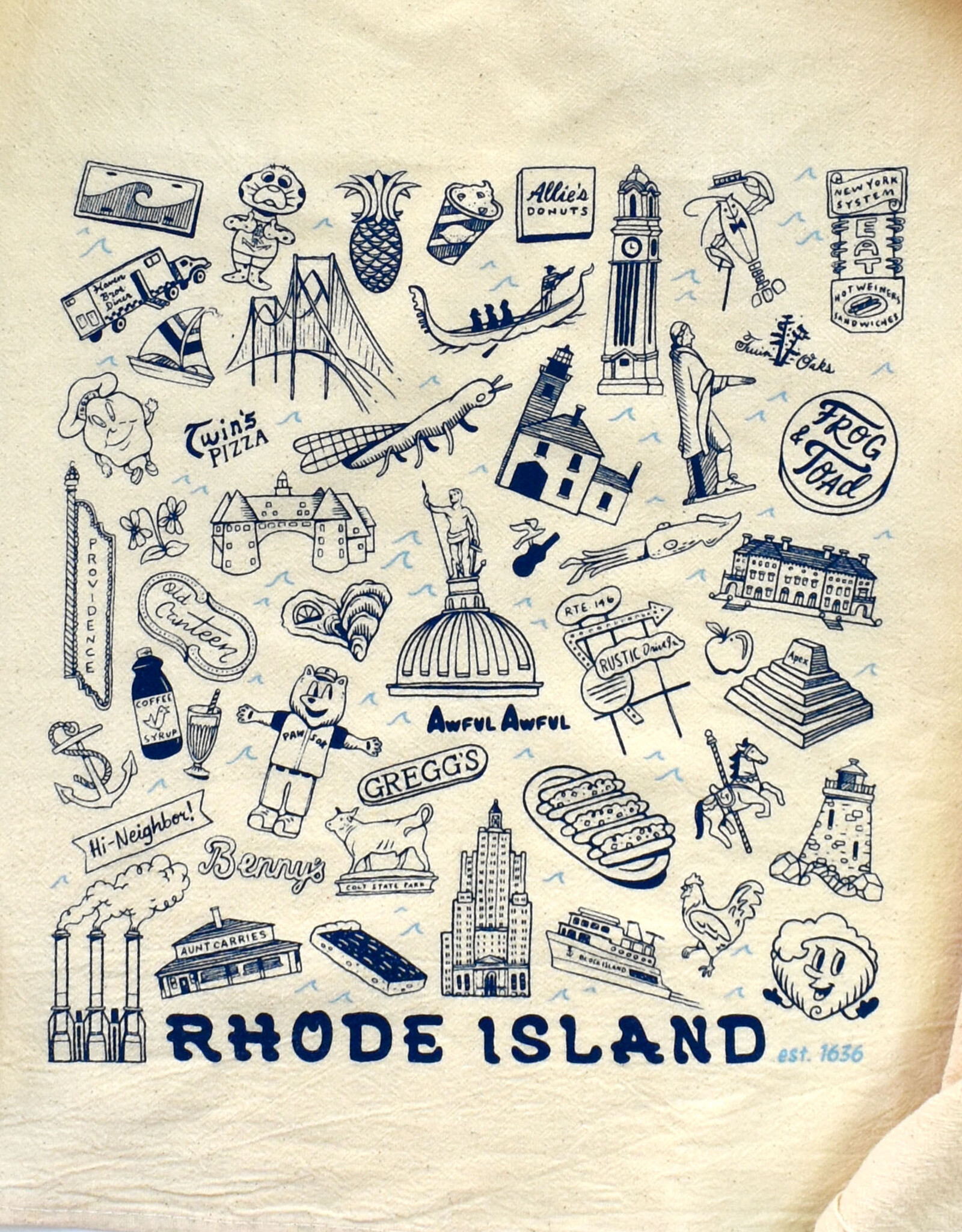 Rhode Island Doodles Tea Towel