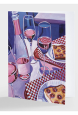 Laurel Greenfield Art Pizza and Wine Greeting Card