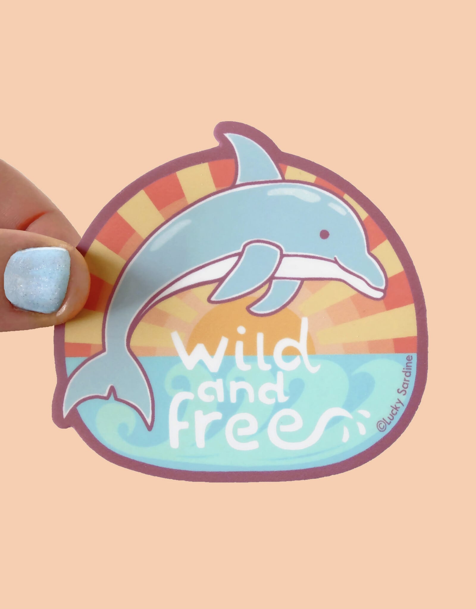 Wild and Free Dolphin Sticker