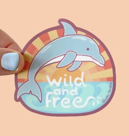Wild and Free Dolphin Sticker