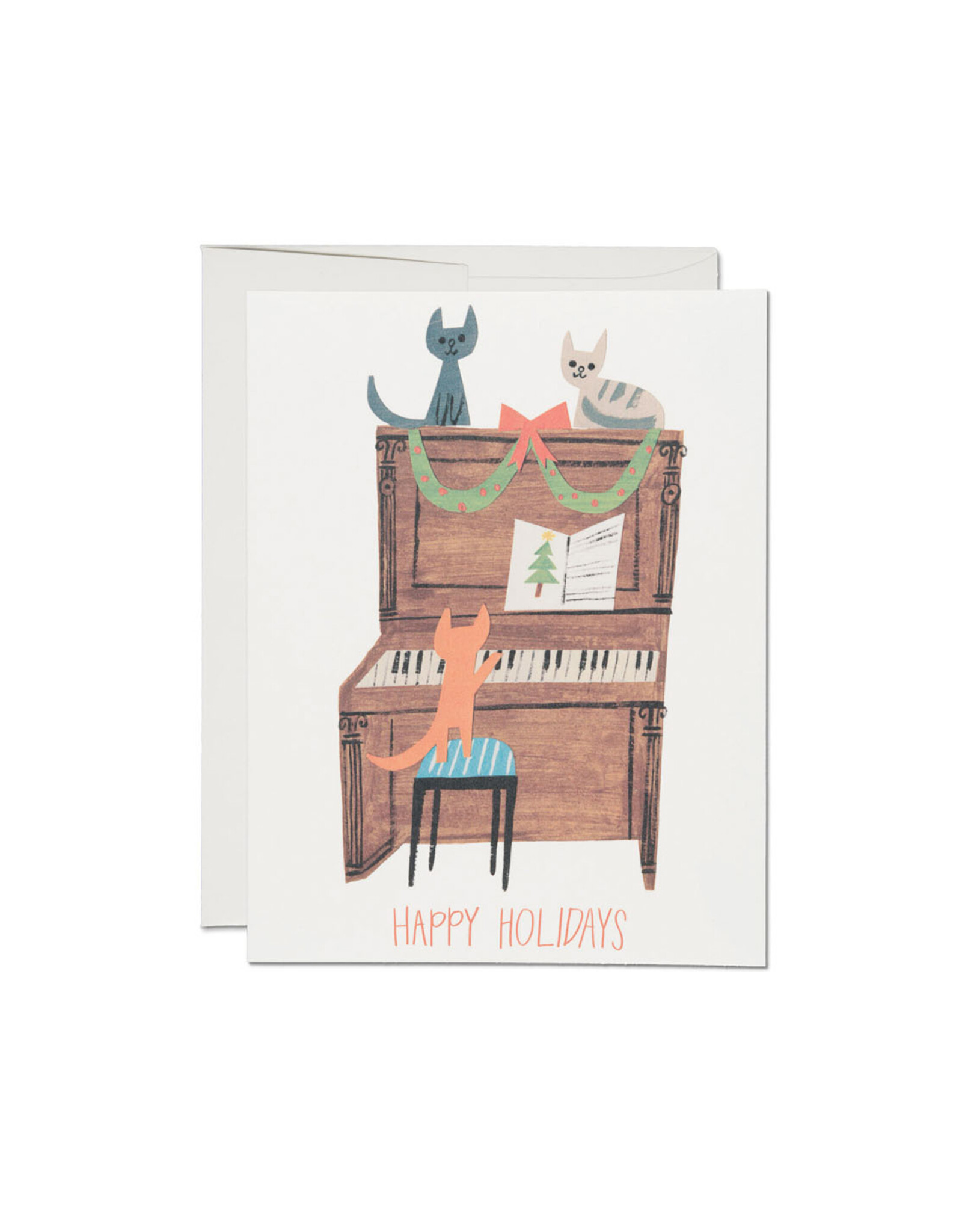 Happy Holidays Kitty Carols Greeting Card