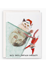Cats Vs Elf Greeting Card