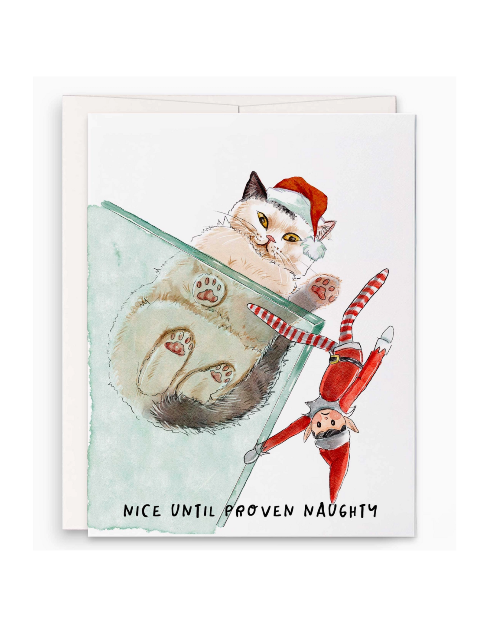 Cats Vs Elf Greeting Card