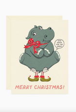 Merry Christmas Hippo Greeting Card