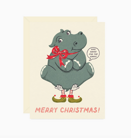 Merry Christmas Hippo Greeting Card