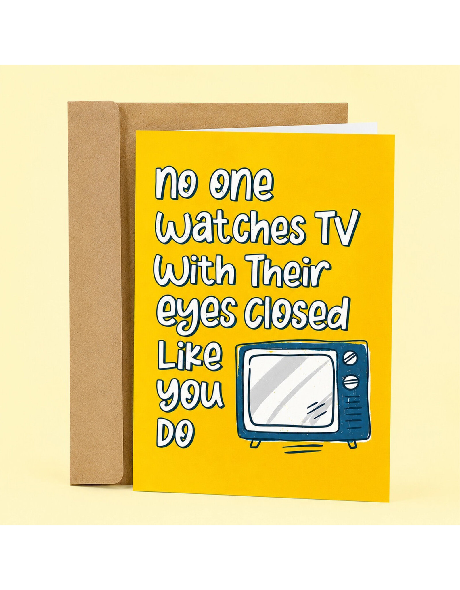TV With Their Eyes Closed Greeting Card