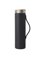Iconic Matte Black Water Bottle with Strap - 20 oz