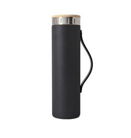 Iconic Matte Black Water Bottle with Strap - 20 oz