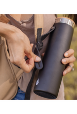 Iconic Matte Black Water Bottle with Strap - 20 oz
