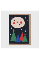 Happy Moon Christmas Greeting Card