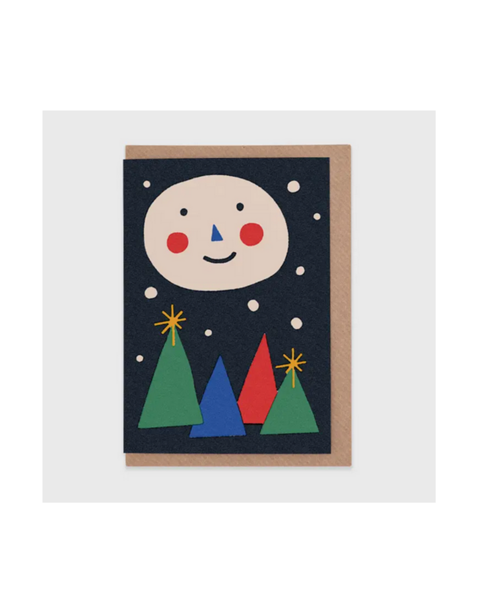 Happy Moon Christmas Greeting Card