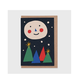 Happy Moon Christmas Greeting Card