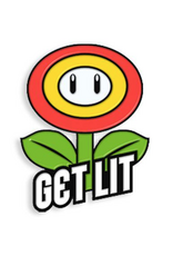 Mario Flower Power Get Lit Enamel Pin *