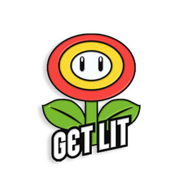 Mario Flower Power Get Lit Enamel Pin *