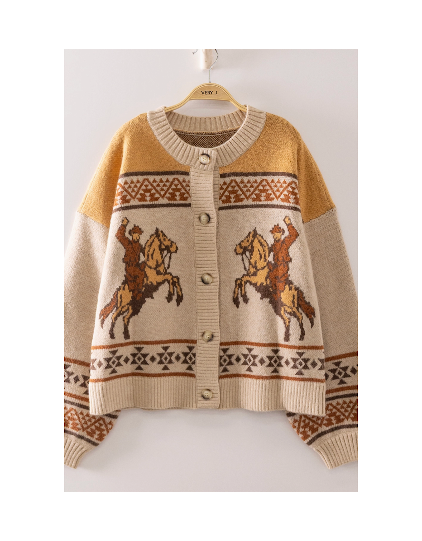 Very J Western Cowboy Knit Cardigan