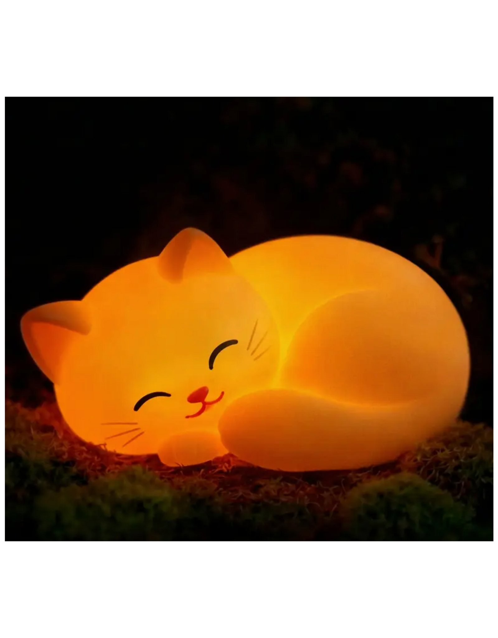 World Of Mushi Silicone Orange Cat Night Light