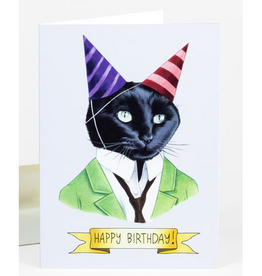 Happy Birthday Cat Hats Greeting Card