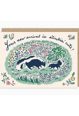 Skunks Stinkin' Cute New Baby Greeting Card