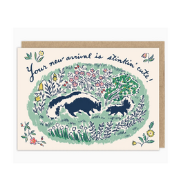 Skunks Stinkin' Cute New Baby Greeting Card
