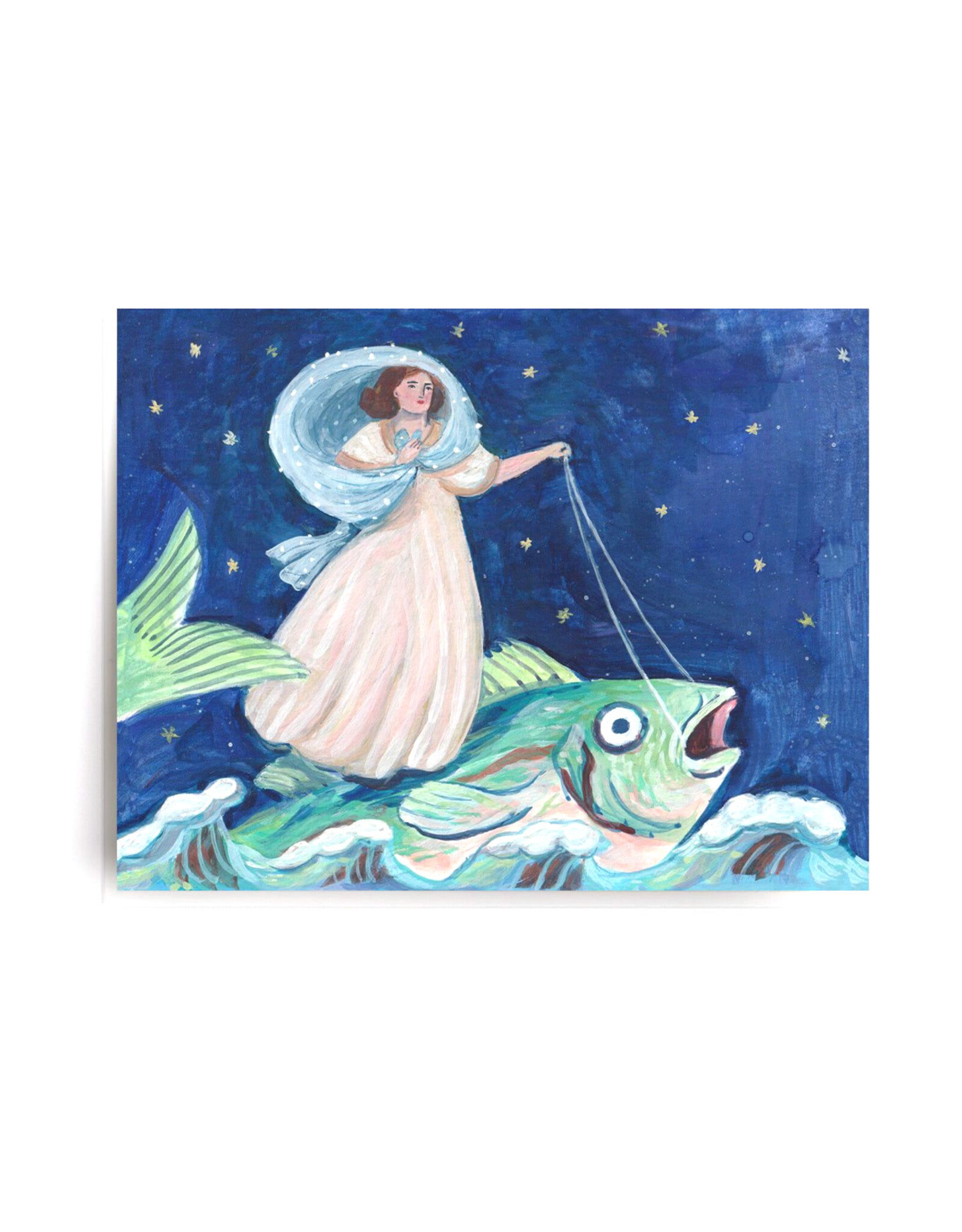Stay the Course Fish Chariot Greeting Card