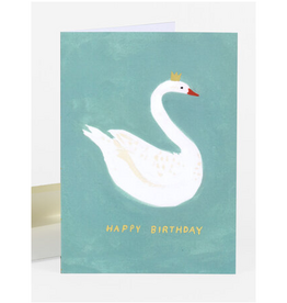 Birthday Swan Greeting Card