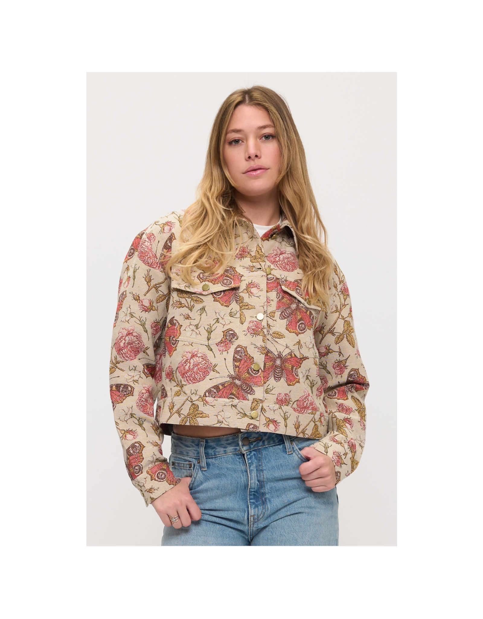 Vintage Butterflies and Roses Tapestry Jacket
