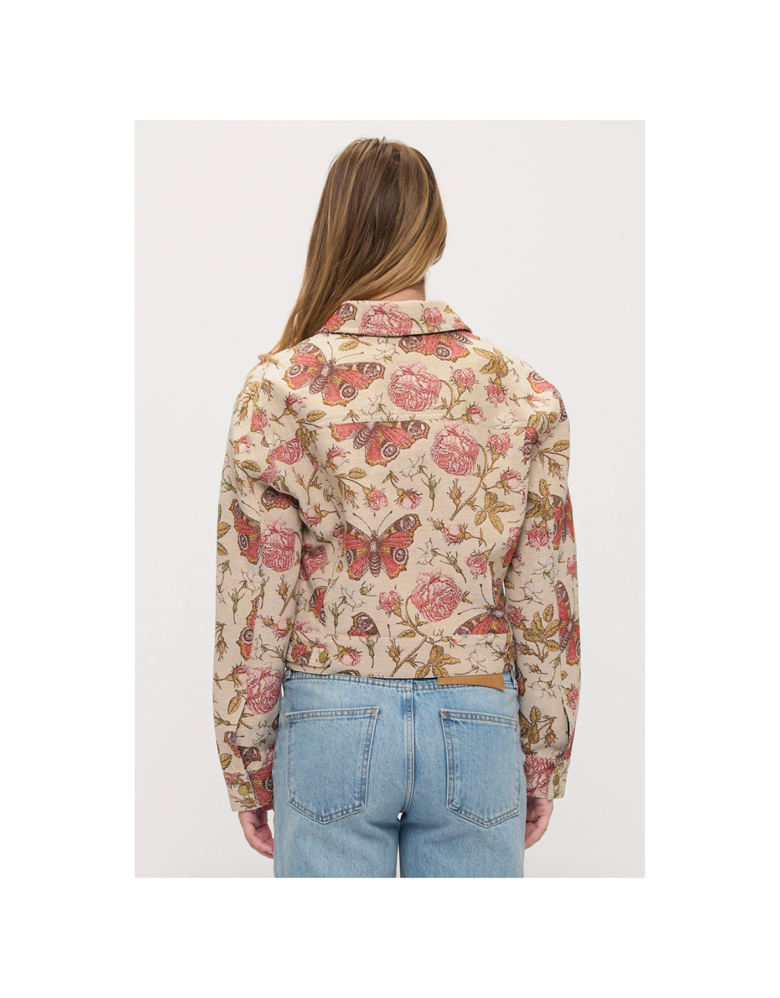 Vintage Butterflies and Roses Tapestry Jacket