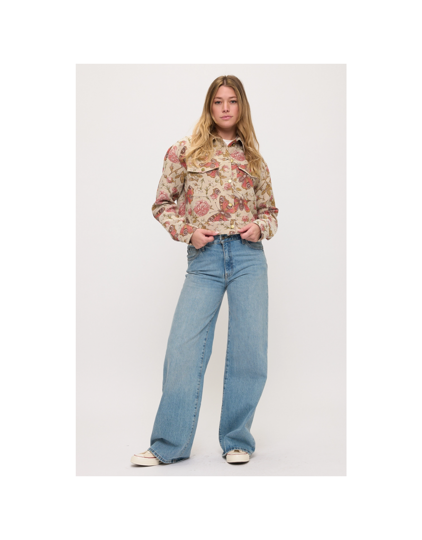 Vintage Butterflies and Roses Tapestry Jacket