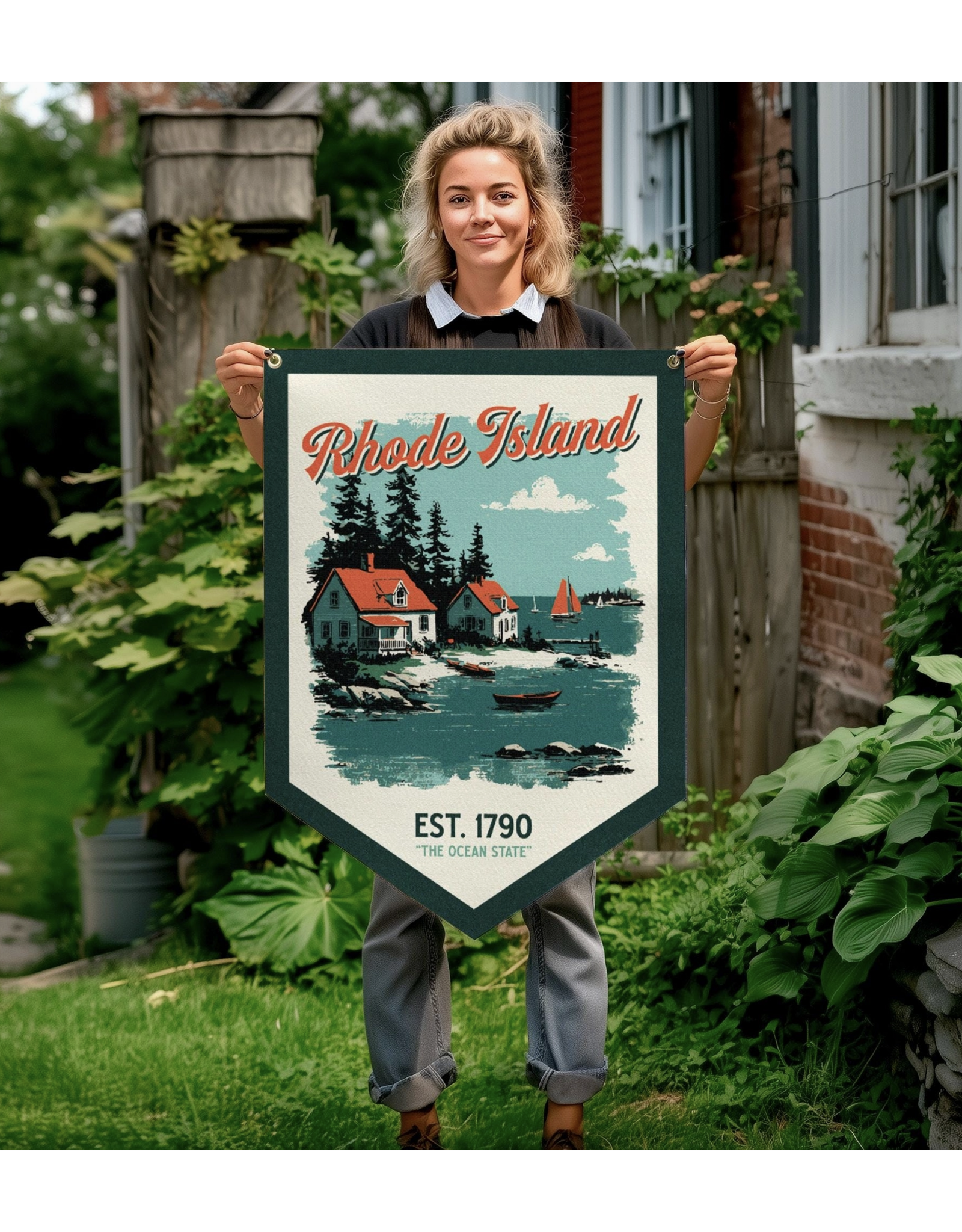 Rhode Island Felt Camp Flag