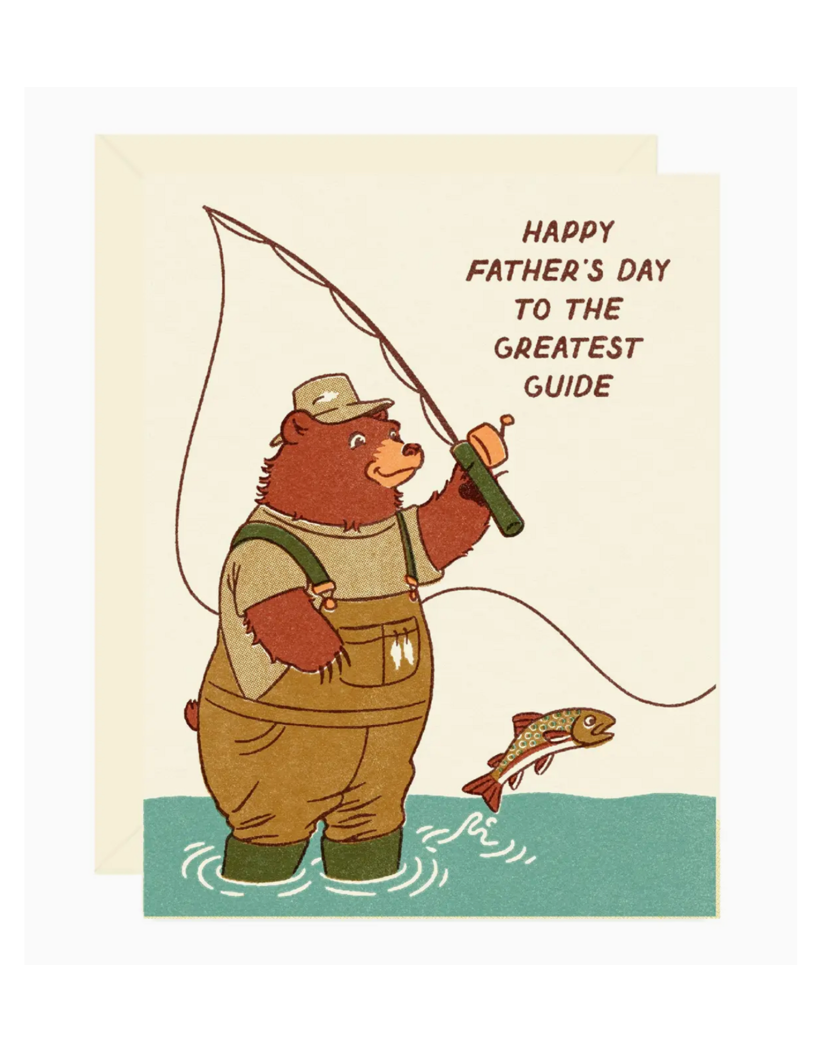 Fly Fishing Bear Father's Day Greeting Card