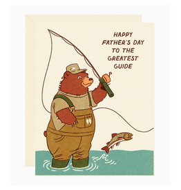 Fly Fishing Bear Father's Day Greeting Card