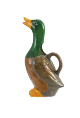 Hand-Painted Stoneware Duck Shaped Pitcher