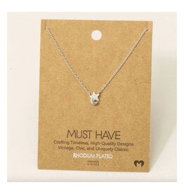 Mini Silver Moon & Opal Star Necklace