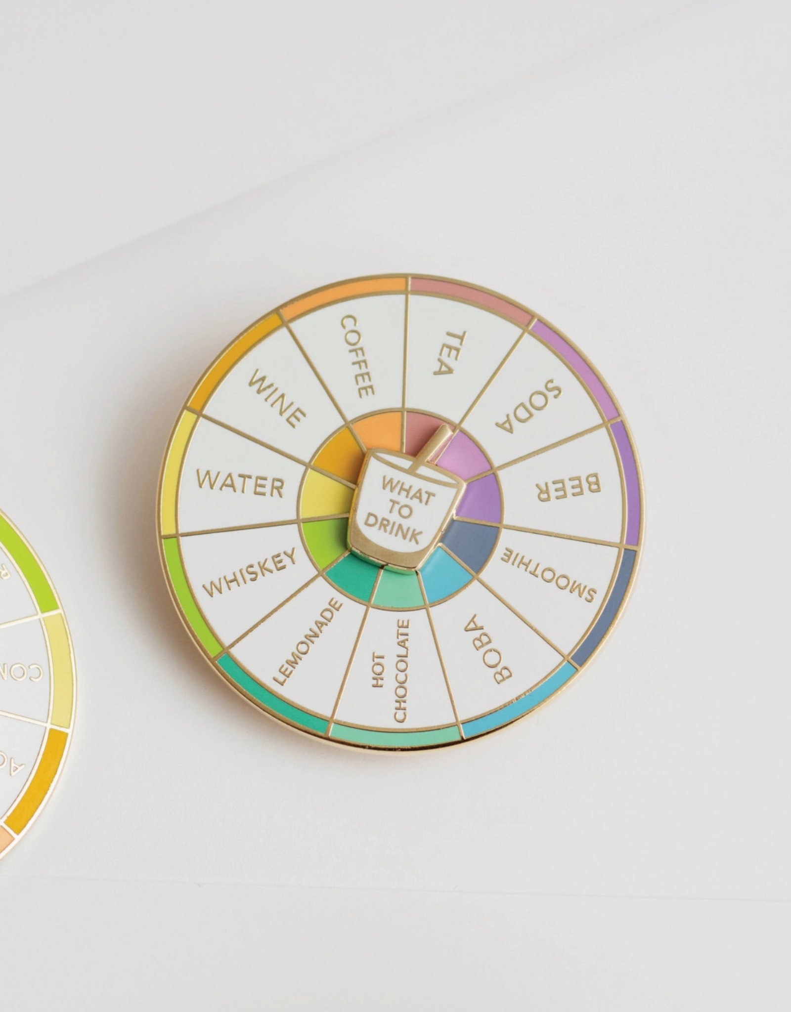 What to Drink Spinner Enamel Pin