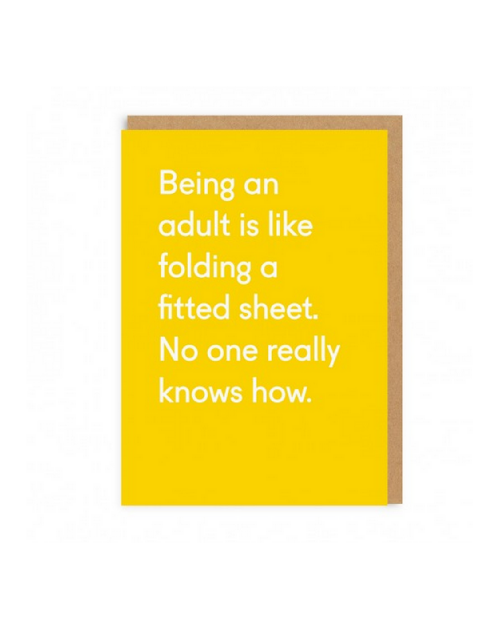 Being an Adult is Like Folding a Fitted Sheet Greeting Card